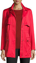 Thumbnail for your product : St. John Drawstring Satin Outerwear Jacket, Hibiscus
