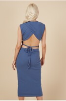 Thumbnail for your product : Little Mistress Blue Bodycon Dress with Cut Out Details