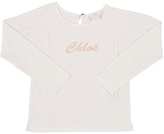 Thumbnail for your product : Chloé LOGO-EMBROIDERED COTTON-BLEND T-SHIRT