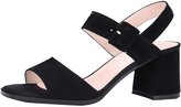 Thumbnail for your product : ELEHOT Ladies Soft Suede Slingback Shoes 6.5cm Block Mid Heel Fashion Dress Party Sandals US Plus Size 4-15, Suede