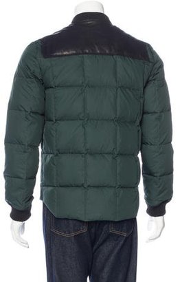 Lanvin Leather-Trimmed Quilted Down Jacket