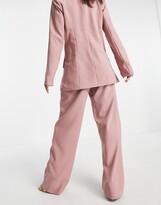 Thumbnail for your product : 4th & Reckless Petite 4th + Reckless Petite wide leg suit trousers in mink