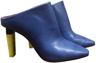 Vetements blue Leather Sandals - ShopStyle
