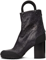 Thumbnail for your product : Random Identities Black & Silver Cracked Worker Boots
