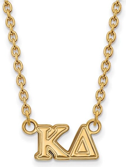 Black Bow Jewelry Co. BlackBowJewelry14kYellowGoldPlatedSterlingSilverKappaDeltaGreekLifeMediumLettersNecklace18Inch