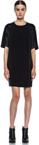 Thumbnail for your product : Vince Texture Viscose & Leather Block Dress in Black