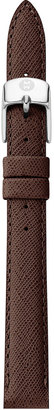 Michele Saffiano Leather Watch Strap, Brown