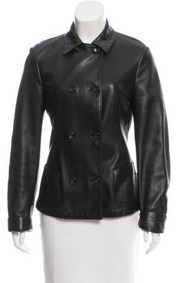 Jil Sander Double-Breasted Leather Jacket