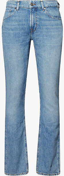 Mens Station The Straight Five-Pockets Denim and Linen Jeans 38