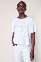Calvin Klein T-shirt Ample Court Blanc Imprimé Logo