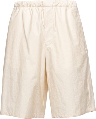 Prada Men's White Flat Front Shorts