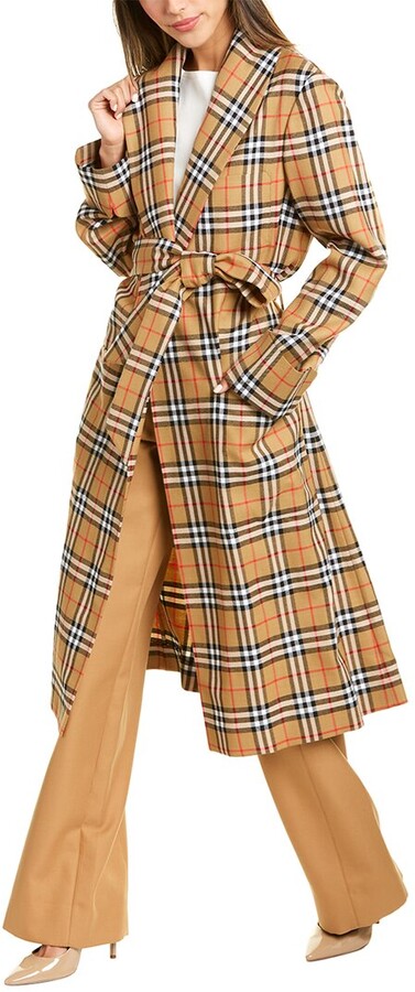 Burberry Reissued Vintage Check Wool Coat - ShopStyle