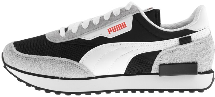 puma future rider black and white