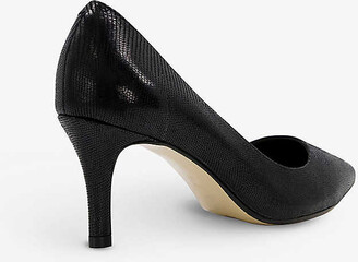 Dune Andina snake-embossed leather mid-heel court shoes