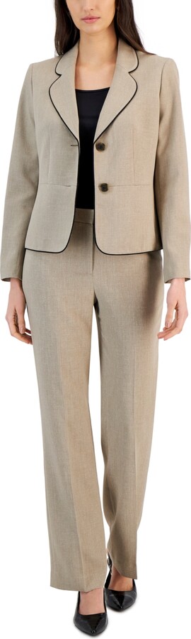 Le Suit Women's Two-Button Pinstriped Pantsuit, Regular & Petite - ShopStyle