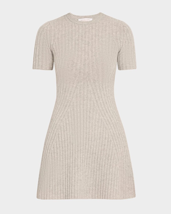 Michael Kors Collection Ribbed Cashmere Mini Dress