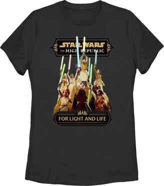 Disney Star Wars Star Wars Republic Lighters Up High Women's Traditional Short Sleeve Tee Shirt