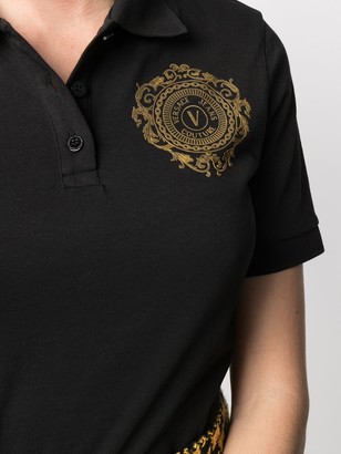 Versace Jeans Couture Embroidered Logo Motif Polo Shirt