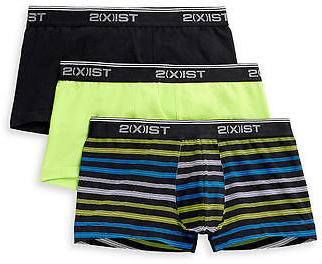 2xist Cotton Stretch No-Show Trunk 3-Pack Underwear - Men's