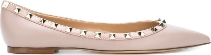 Valentino Garavani Rockstud leather ballet flats - ShopStyle