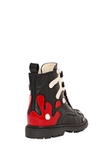 Thumbnail for your product : Moschino Splatter Paint Leather And Patent Boots