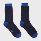 Thumbnail for your product : Paul Smith Women's Navy Vertical Neon Stripe Socks