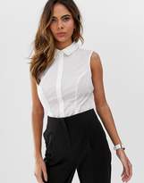Thumbnail for your product : ASOS Design DESIGN fuller bust sleeveless shirt in stretch cotton