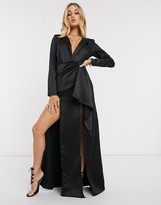 Thumbnail for your product : I SAW IT FIRST plunge blazer dress in black