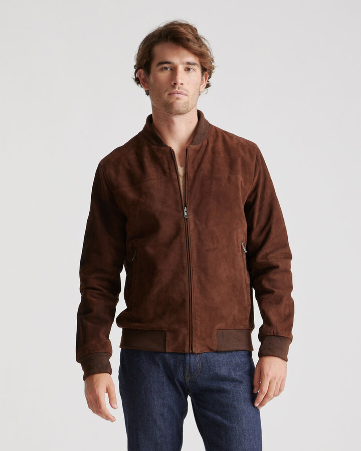 Quince 100% Suede Bomber Jacket - ShopStyle