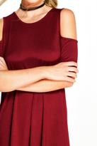 Thumbnail for your product : boohoo Hannah Cold Shoulder Swing Dress
