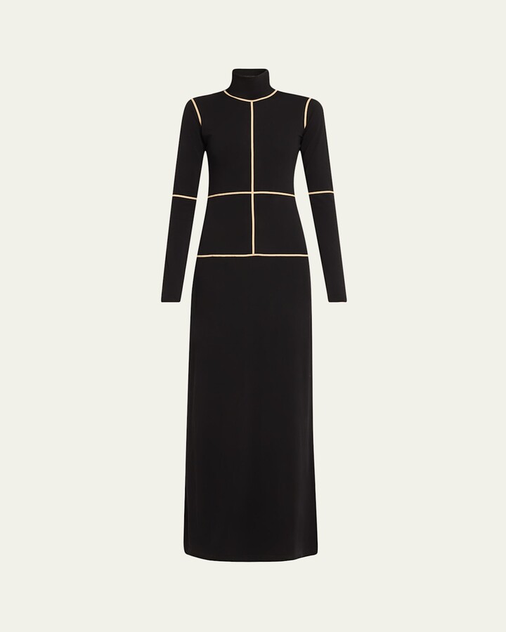 MM6 MAISON MARGIELA Contrast Seam Turtleneck Maxi Dress