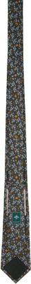Gucci Green & Blue Silk Flowers Bees Tie