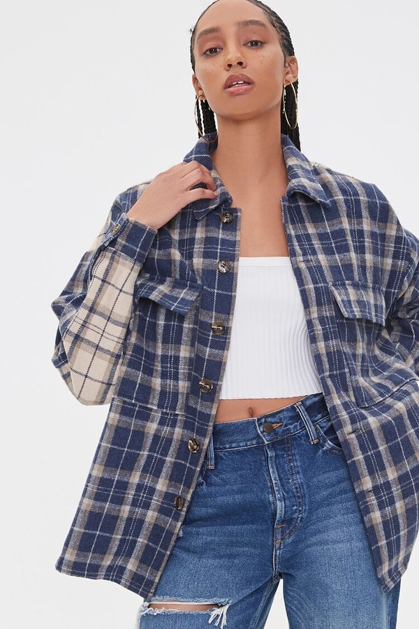 Forever 21 Plaid Flannel Shacket - ShopStyle Jackets
