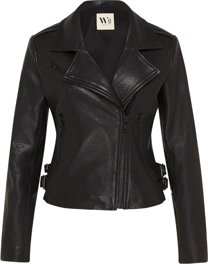 West 14th - New Yorker Motor Jacket Black Leather - ShopStyle