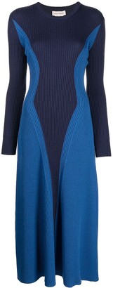 Alexander McQueen Colour-Block Wool Dress