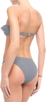 Thumbnail for your product : Melissa Odabash St. Kitts Ruffled Striped Ribbed Bandeau Bikini Top