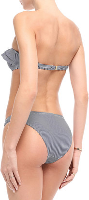 Melissa Odabash St. Kitts Ruffled Striped Ribbed Bandeau Bikini Top