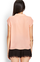 Thumbnail for your product : Forever 21 Sleek Collared Woven Top
