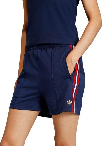 adidas Women's Firebird Classic Shorts Small Indigo Red