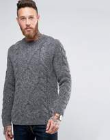 Thumbnail for your product : ASOS Wool Mix Hand Knitted Sweater with Cable Design
