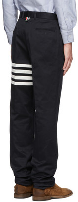 Thom Browne Navy Seamed Four Bar Unconstructed Chino Trousers