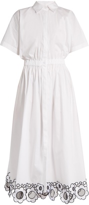 Christopher Kane Embroidered-hem cotton-poplin dress