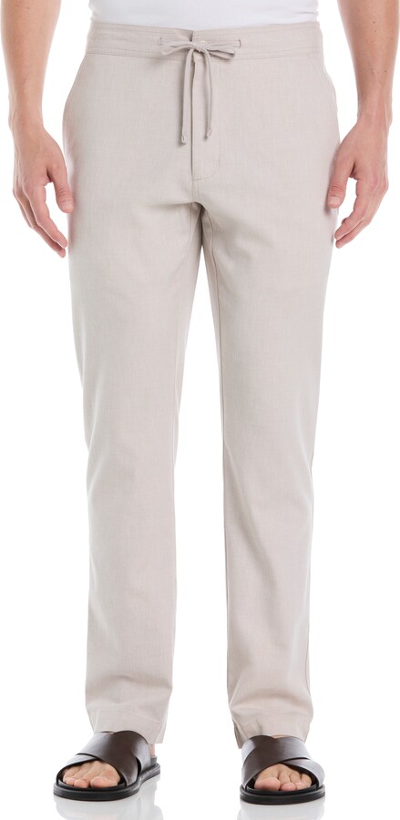 Cubavera Cotton Linen Blend Stretch Drawstring Pants