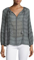 Thumbnail for your product : Joie Winther Mixed-Print Georgette Top, Caviar