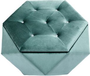 Mercer41 Elegant Velvet Polygon Diamond Storage - Comfortable Seating And Footrest For Bedroom 34\