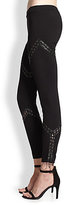 Thumbnail for your product : Haute Hippie Faux Leather Laced Ponte Knit Pants