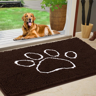 Latitude Run Heavy-Duty Chenille Doormat  Non-Slip Absorbent Pet Rug for Muddy Paws Indoor/Outdoor Mat