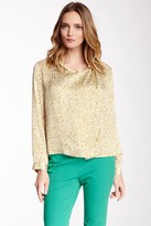 Thumbnail for your product : Paperwhite Collections Long Sleeve Drape Front Silk Blouse