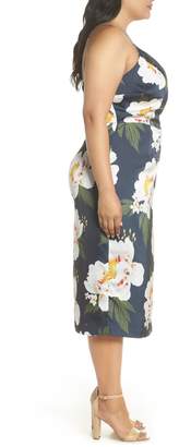 Cooper St Pascala Floral Satin Faux Wrap Dress (Plus Size)
