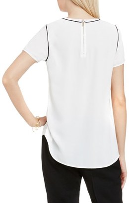 Vince Camuto Women's Piped Detail Short Sleeve Blouse